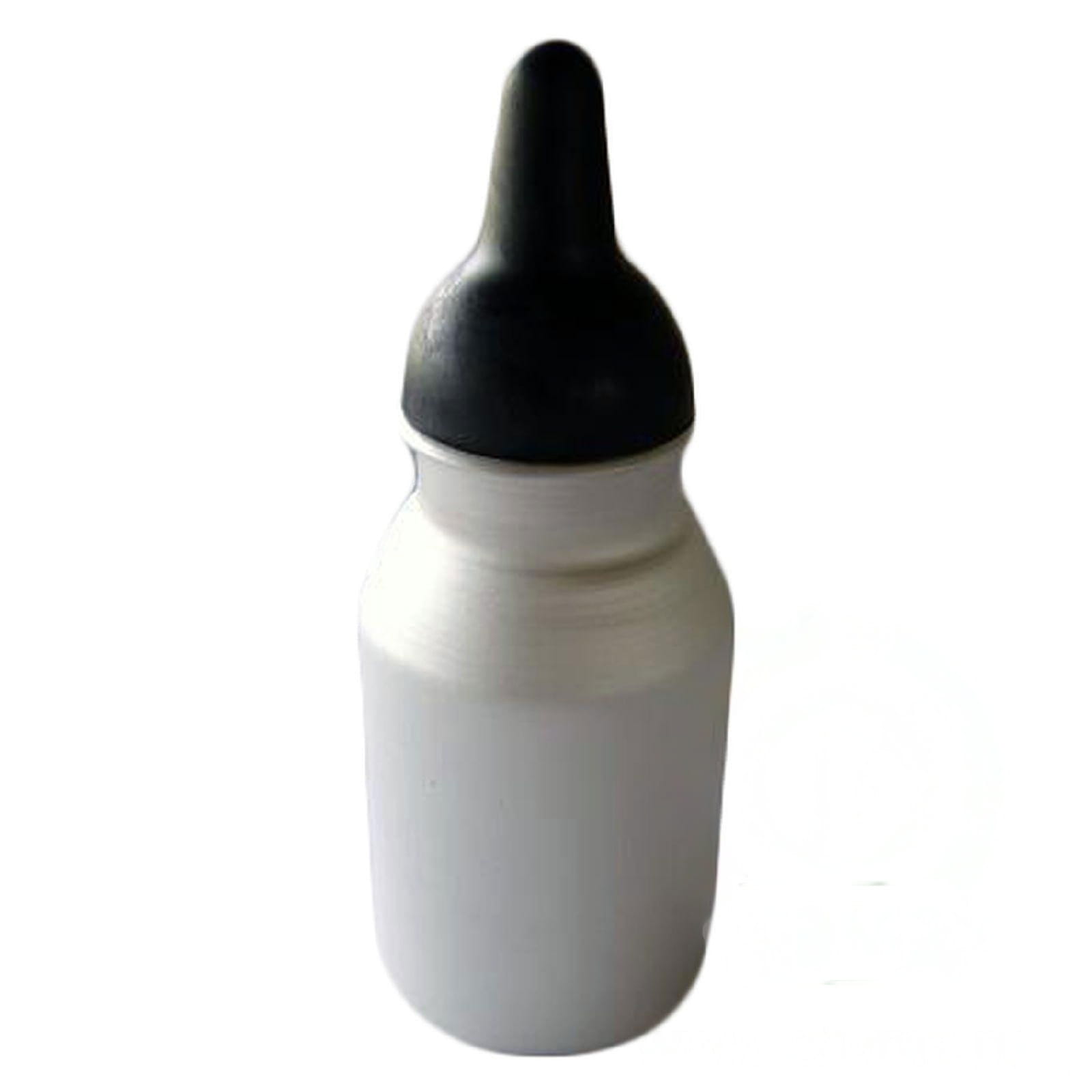 Бутылка алюминиевая 2 литра для выпойки телят с  черной соской (Россия)