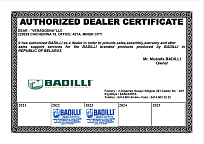 AUTHORIZED DEALER CERTIFICATE BADILLI