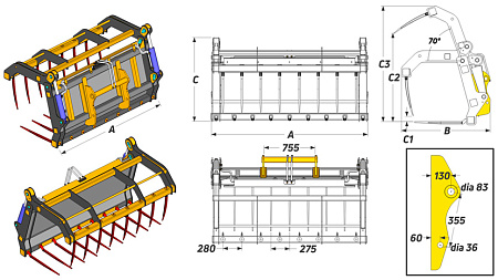 Захват для силоса TEL-ZT-S