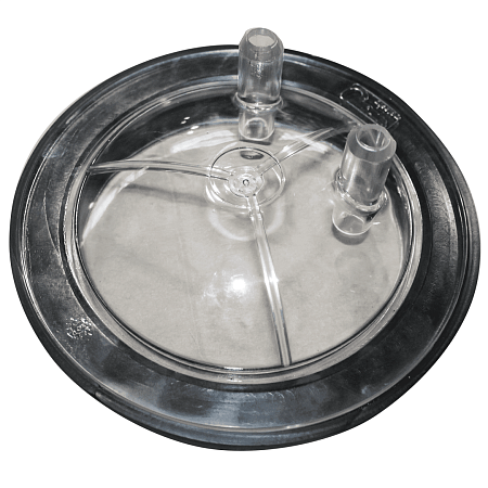 Крышка ведра пл.  прозрачная ( 2 выхода)  ДПР.38.000 ( с прокладкой)