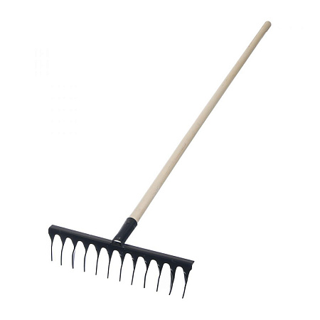 Грабли металлические витые 12 зубьев с черенком